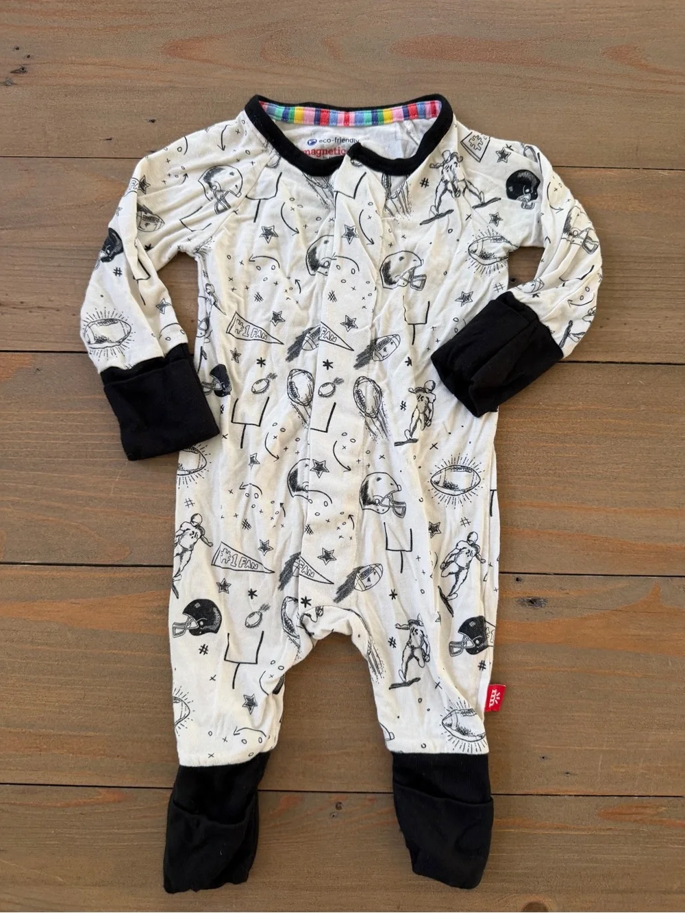 Like New Magnetic Me Football Modal Convertible Coverall - Newborn